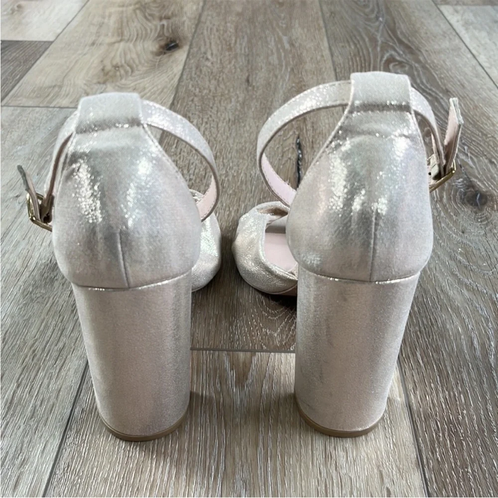 Lulus Rose Gold Block Heels with Ankle Strap